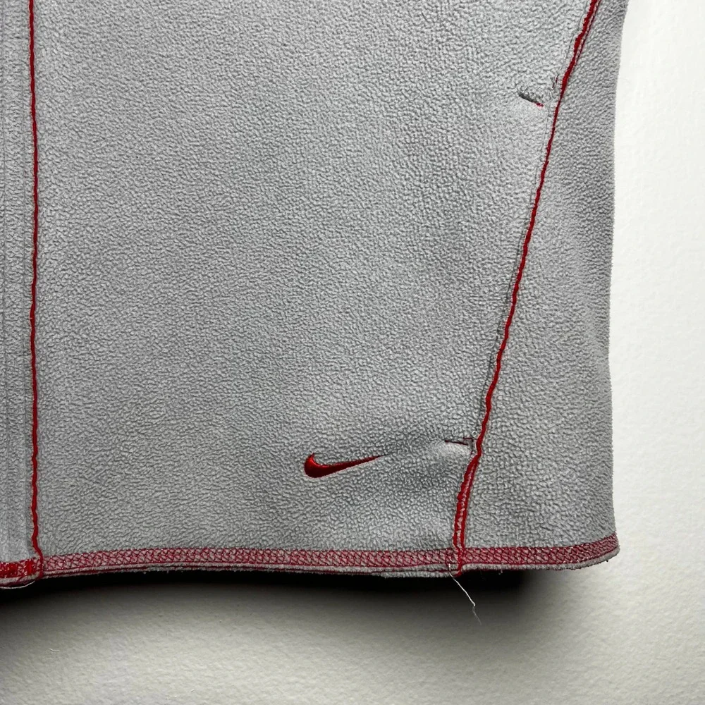Nike Therma Fit‎ Reversible Hooded Vest Textured Red Gray Boys size large 12-14